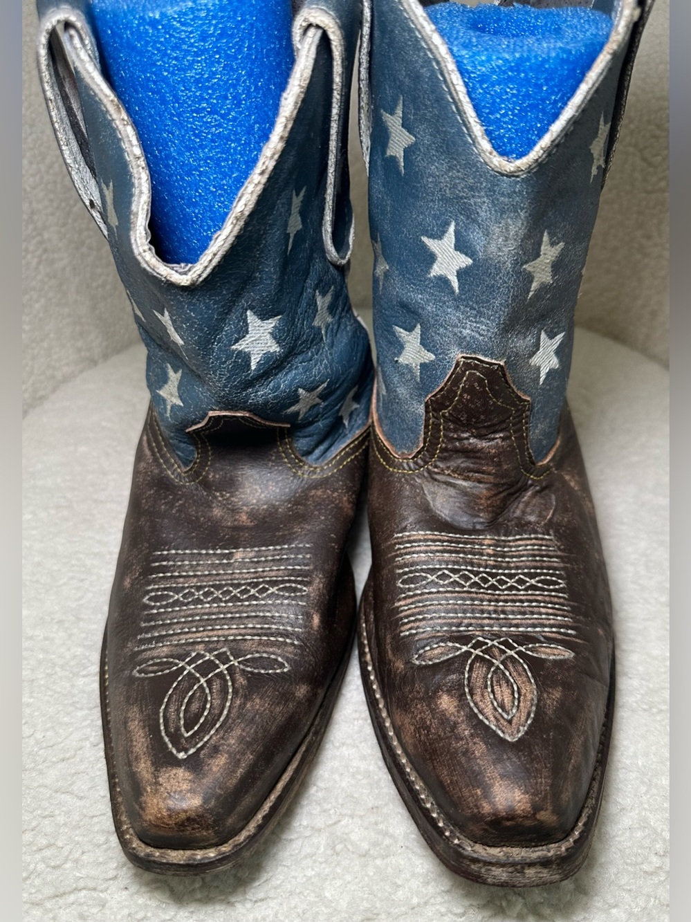 Americana Patriotic Western Boots USA Flag Leather Summer 4th of July Cowboy 8 - Picture 6 of 15